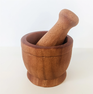 Mortero y pilón de madera ecológicos, triturador manual de ajo, juego de molinillo de sal y pimienta al precio más bajo - Product Image 4