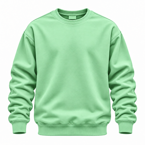 Mint Green Crewneck Sweatshirt Men <b>Women</b> Solid Color Casual Pullover Long Sleeve <b>Tops</b> - Product Image 1