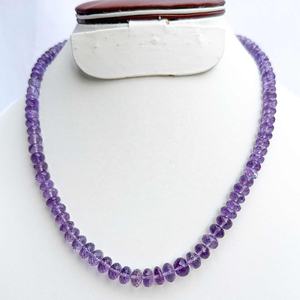 Cuentas sueltas de piedras preciosas Rondelle facetadas de amatista de Brasil púrpura Natural de 6mm -8mm para collar con bloqueo de enlaces de Plata de Ley 925 - Product Image 1