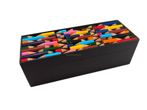 Boîte de rangement pour crayons de couleur écologiques faits à la main au design moderne pour la décoration de la maison, emballage cadeau par THE FASHION CRAFT - Product Image 5