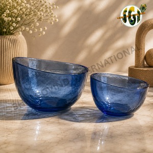 Ensemble de bols en verre vert faits à la main, style vintage, vaisselle décorative, plat de service - Product Image 6
