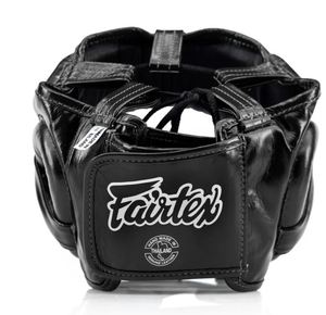หมวกป้องกันศีรษะสำหรับชกมวย Fairtex สีดำ ทำจากหนัง PU ปิดด้วยแถบตีนตุ๊กแก 7 ช่องระบายอากาศ ป้องกันการกระแทก เหมาะสำหรับการฝึกซ้อมและแข่งขัน ใช้ได้ทั้งผู้ชายและผู้หญิง สำหรับผู้ใหญ่ - Product Image 3