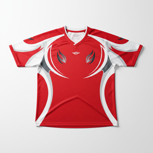 Maillot de sport en mesh respirant sublimé imprimé sur mesure de qualité supérieure en gros - Service OEM, uniforme multi-logo rouge/blanc, séchage rapide - Product Image 6