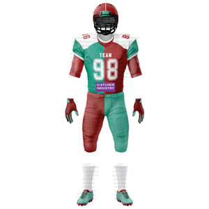 Custom Heat-Transfer Printed American Football Jersey with Tackle Twill Embroidery Short Sleeve <b>Padded</b> Pants - Product Image 5