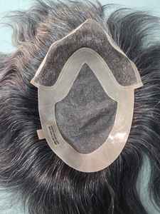 Peluca de Cabello Humano con Encaje Frontal Mono, Cabello Chino Virgen Remy, Parches de Cabello, Liso Kinky, Ondulado de Agua, Ondulado Profundo 1b+gris - Product Image 4