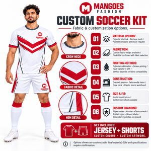 Ensemble d'uniformes de football personnalisés pour hommes adultes, maillot et short, 100% polyester, imperméable, séchage rapide, respirant, vêtements de sport - Product Image 6
