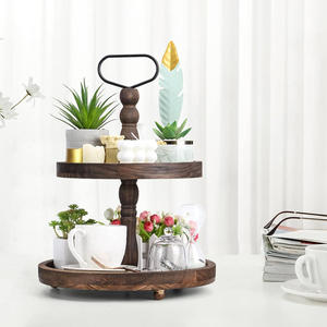 Bandeja de madera de 2 niveles con diseño personalizado, soporte decorativo estilo granja para Cupcakes, mesa de comedor para bodas, decoraciones de mesa - Product Image 3
