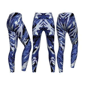 Pantalon de yoga en maille florale à impression personnalisée, taille haute, respirant, imperméable, spandex/polyester, vêtements de fitness serrés pour femmes - Product Image 5