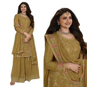 ชุดเดรสแฟชั่นดีไซเนอร์ FATEMA ผ้าวิสโคสชีนอนลายแจ็คการ์ด คอลเลคชั่นบูติก สวยหรูสำหรับงานแต่งงานและงานเลี้ยง ผู้หญิงอินเดีย - Product Image 1