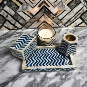 Black Mother of Pearl Inlay Bakhoor Tray Burner <b>Set</b> Luxury Electric <b>Candle</b> Warmer with Attractive Pattern - Product Image 4