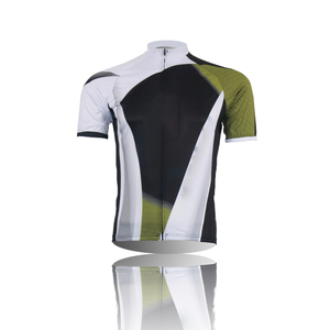 Ensemble de maillot de cyclisme pour homme, manches courtes, motif noir, blanc et vert, kit sportif - Product Image 2