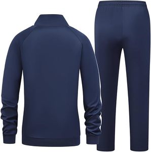 Custom Logo Private Label Men's <b>Plain</b> <b>Tracksuit</b> Set Plus Size Stand Collar Sporty Design Breathable Polyester Fabric <b>Tracksuit</b> - Product Image 3