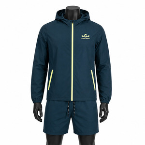 Breathable Motion Men <b>Windbreaker</b> Shorts Set Crafted For Daily Comfort Men <b>Windbreaker</b> Shorts Set Active Wear - Product Image 1