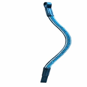 Bridelet de cheval en cuir fait main, design personnalisé, orné de 3 rangées de cristaux bleus de marque, effet bling. - Product Image 1