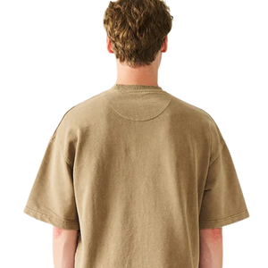 T-shirt Homme Oversize Col Rond Manches Courtes Évasées Épaules Tombantes Coupe Décontractée Ample Style Streetwear Personnalisé Vente en Gros Coton - Product Image 3