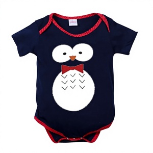 Baby Romper <b>Knitted</b> 100% Cotton Solid Color Soft Newborn Short Sleeve Onesie Custom Logo OEM ODM - Product Image 1