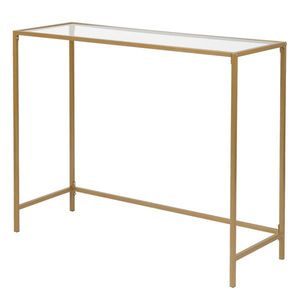 39.4\" Modern Console Sofa Table with Tempered Glass Top and Metal Frame for Entryway or Living Room Model 51028186 - Product Image 3