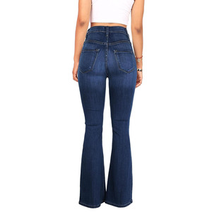 Hot Selling New Design Women's Flared Denim Jeans Pants High Waist <b>Stretchy</b> Casual <b>Trouser</b> for Winter Breathable Street Wear - Product Image 3