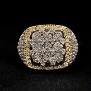 Men's Trendy Hip Hop Iced Out Silver with your Photos Full VS Lab Grown Diamond Hip-hop Style <b>Ring</b> From <b>Indian</b> Manufacturer - Product Image 3
