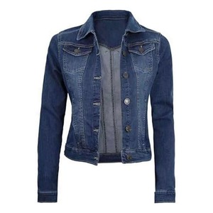 <b>Custom</b> Made Women <b>Denim</b> <b>Jacket</b> Solid Color Vintage Washed Cotton <b>Denim</b> Autumn Breathable Casual Streetwear Wholesale OEM - Product Image 1