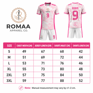 <b>Light</b> Pink White Camouflage Soccer Jersey Shorts Set V <b>Neck</b> Sublimated Custom Uniform Teamwear Adult Unisex Eco-Friendly - Product Image 6