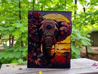 400-seitiges handgefertigtes Elefanten-Mandala-Leder-Tagebuch mit Schloss, Boho-Notizbuch, Schreibtagebuch für Schriftsteller, Künstler, Geschenk
