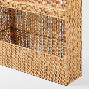 Handwoven Rattan Kids Storage Basket Organizer with Compartments Toy <b>Book</b> Holder Natural Wicker Storage <b>Box</b> for Nursery Kids - Product Image 4
