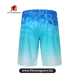Shorts de bain dégradés bleus pour hommes, séchage rapide, avec cordon de serrage, tenue décontractée pour la plage - Product Image 2