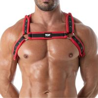 Harnais de poitrine en dentelle respirant réglable en similicuir blanc pour homme, style Kinky Bulldog, pour clubwear et fétichisme, grandes tailles