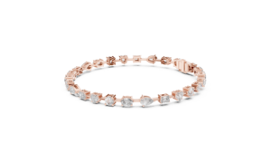 TRENDY LAB GROWN MIX CUT DIAMOND RHODIUM PLATED Certified Luxury Tennis Bracelet Set 18KT ROSE <b>GOLD</b> GIFTING PARTY WEDDING DAILY - Product Image 3
