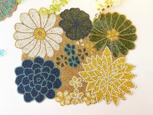 Handmade <b>Beaded</b> Embroidery Table <b>Placemats</b> Stylish Decorative Dining Mats for Modern Home Restaurant Hotel and Event Settings - Product Image 5
