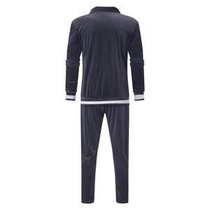 <b>Men's</b> Black <b>Velour</b> <b>Tracksuit</b> Set Full Zip Jacket Slim Jogger Pants Streetwear Autumn Wear Breathable Solid Design Regular Fit - Product Image 5