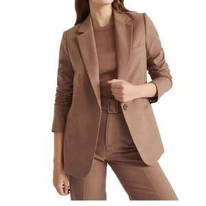 Prix d'usine en gros : Costume de cérémonie pour femme, coupe ajustée, blazer uni en velours tissé, à un bouton, avec pantalon, pour mariage 2026 - Product Image 1