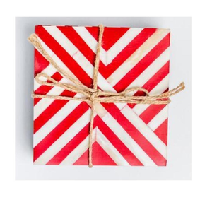 Modern Stripe Design Bone Inlay 4 Pcs <b>Coasters</b> for Tea Coffee <b>Drink</b> Tableware Heat Protect <b>Coaster</b> Home Kitchen Decor <b>Coaster</b> - Product Image 5