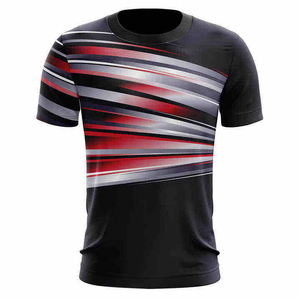 T-shirts pour hommes à manches courtes, impression numérique personnalisée, en polyester et élasthanne, séchage rapide. - Product Image 4