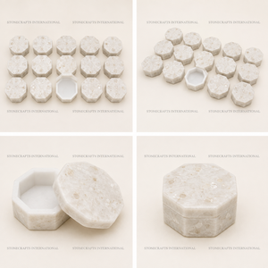 Boîte à bijoux en nacre de qualité supérieure, fabriquée à la main par Stonecrafts International, modèle MOP0132, disponible au prix de gros - Product Image 2