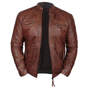 2026 Top Design <b>Men's</b> Sheep Leather Jacket High Quality Canvas Stand Collar High Street Style New Speed jacket for <b>men</b> - Product Image 4