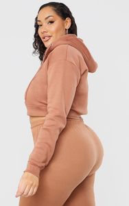 Hoodie court zippé personnalisé avec logo pour femme, grandes tailles, pour l'entraînement et le sport, toutes couleurs - Product Image 3