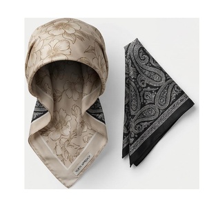 NORTH APPROACH Women's Square <b>Silk</b> Scarf Floral Print Elegant Multi-Functional Fashion Accessory All Seasons - Product Image 1
