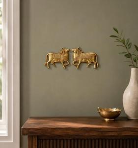 Decoración de Pared de Metal con Diseño de Vaca, Hecho a Mano, Tradicional, para Decoración del Hogar, Acabado Dorado, Forma Irregular, Juego de Varias Piezas - Product Image 2