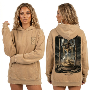 Sweat-shirt à capuche vert sauge pour femme, imprimé carte topographique, épaules tombantes, motif aventure en plein air, personnalisable, vente en gros - Product Image 3