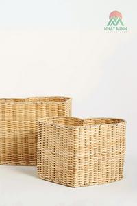 Decorative Gorgeous Set of 2 <b>Heart</b> Baskets Multi-purpose Natural Basket Rattan Storage Basket - Product Image 2