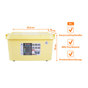 Boîte de rangement en plastique empilable avec couvercle, bac utilitaire compact pour la maison, camping en plein air, organisateur de voyage familial, caisse - Product Image 2