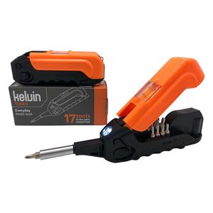 Herramienta Multiusos Kelvin 17 para Uso Diario - Mango de Aluminio, Cuchilla de Acero Inoxidable, Alicates, Destornillador, Cuchillo, Llave Inglesa, Abrebotellas para Camping y Bricolaje - Product Image 1