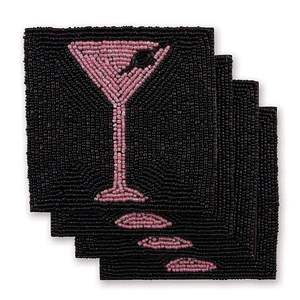 Handmade seed <b>bead</b> embroidered coasters luxury decorative tableware <b>set</b> for Restaurants Cafe Promotional Artisan Beaded Coasters - Product Image 4