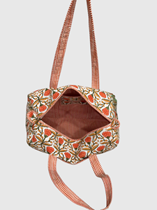 Sac de voyage à motif floral avec fermeture éclair, grande capacité, en tissu, style week-end - Product Image 5