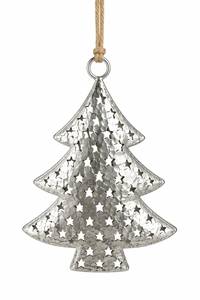 Ornement de Noël rustique en métal argenté texturé à suspendre, décoration de maison pour les fêtes - Product Image 2