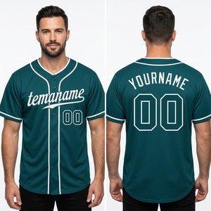 Maillot de baseball avec logo personnalisé, maillot de sport brodé, uniforme de baseball unisexe à manches courtes en mesh polyester 3D - Product Image 1