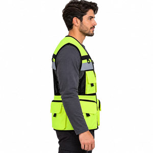 Gilet de sécurité haute visibilité avec bandes réfléchissantes, poches, protection imperméable, anti-chaleur, vêtement de travail avec maille - Product Image 4