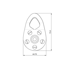 AP-020-BL Polea Lateral Pequeña de Aluminio para Escalada, Fabricada a Medida, OEM, Certificación CE, Resistencia a la Rotura de 30kN, Anodizada - Product Image 2